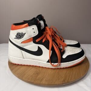 Air Jordan 1 Retro High Electro Orange Sneakers Size 13 555088-180